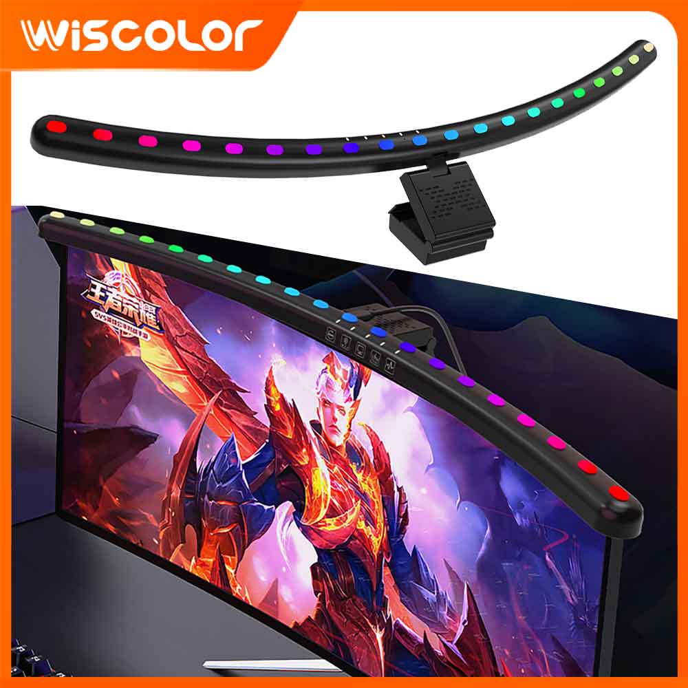 Desk Setup Accessories - Barra de Luz RGB para Monitor,