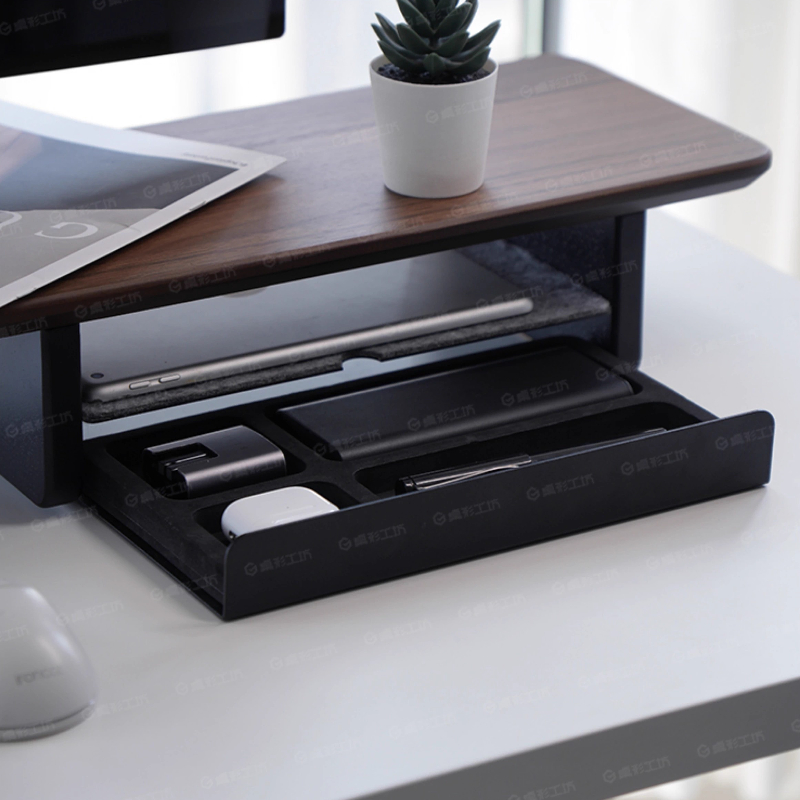 Desk Setup Accessories - Suporte para monitor, gavetas de armazenamento,