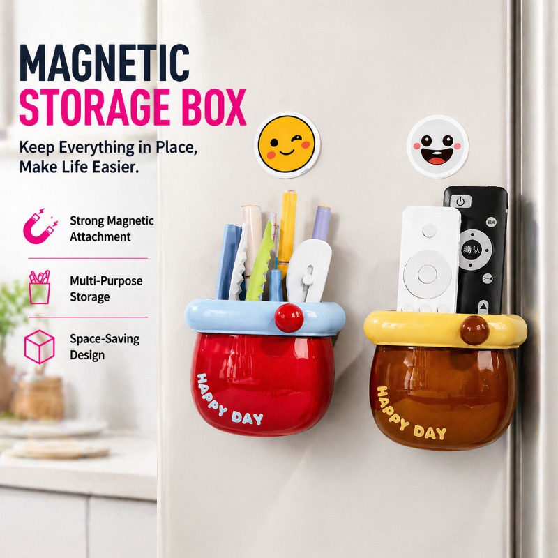 Pen Cup Magnetic - Caixa de Armazenamento Magnética, Organizador de