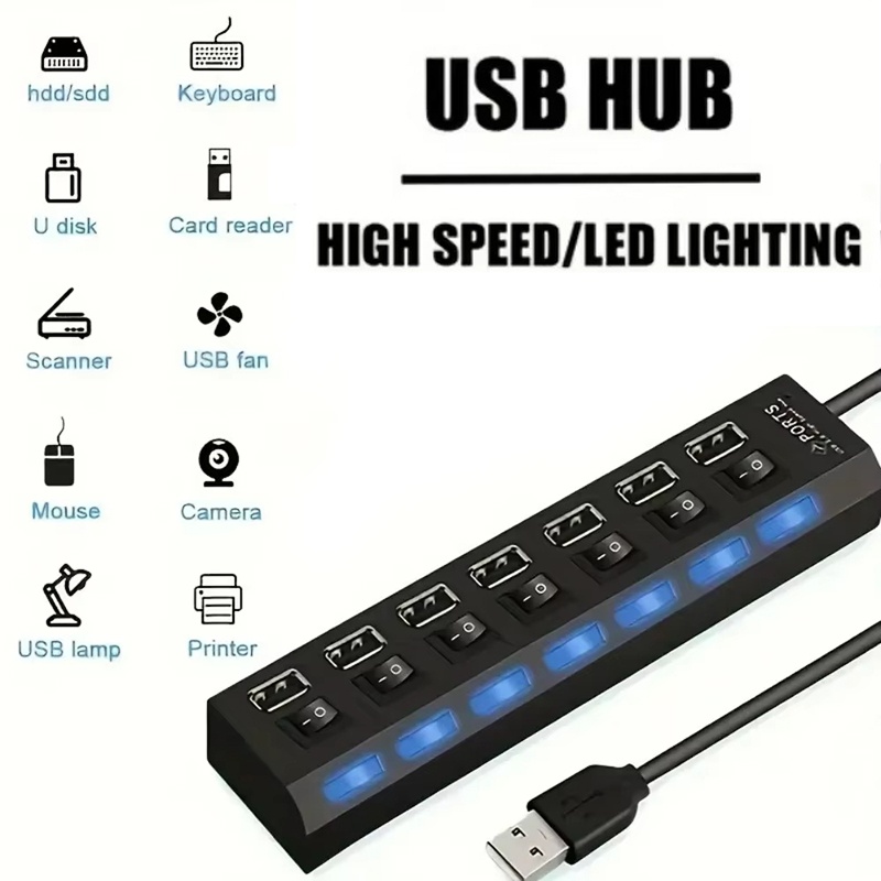 Desk Setup Mac - Hub USB 2.0 de 7 Portas
