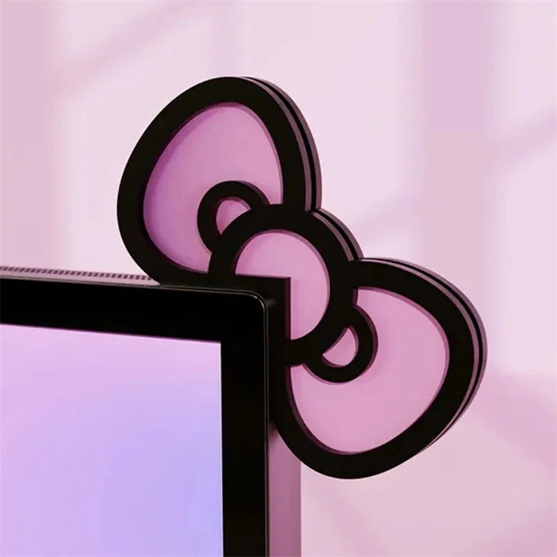 Desk Setup Accessories - Kawaii rosa acrílico arco monitor decoração