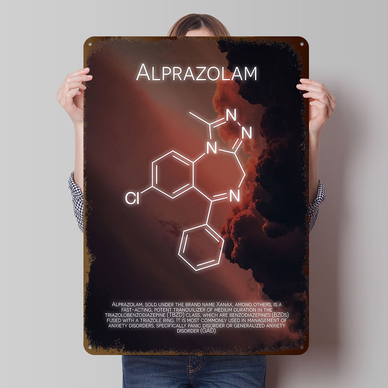 Desk Setup Poster - Alprazolam molécula flandres cartazes personalizáveis arte