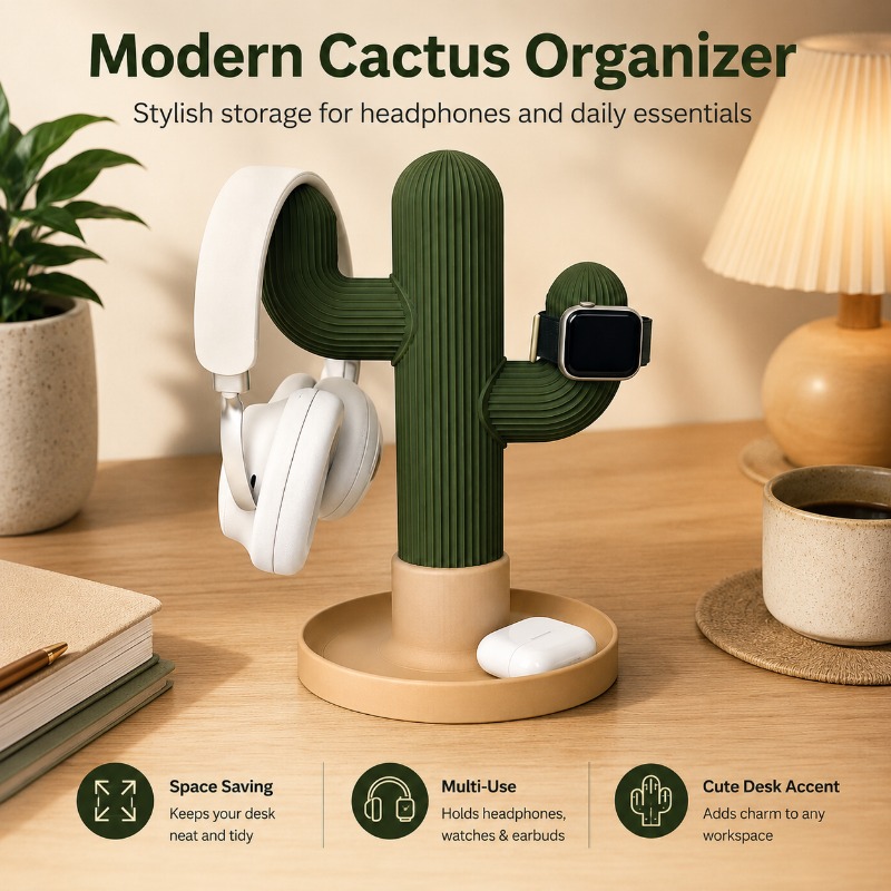 Desk Setup Organization - Suporte Minimalista para Fones de Ouvido