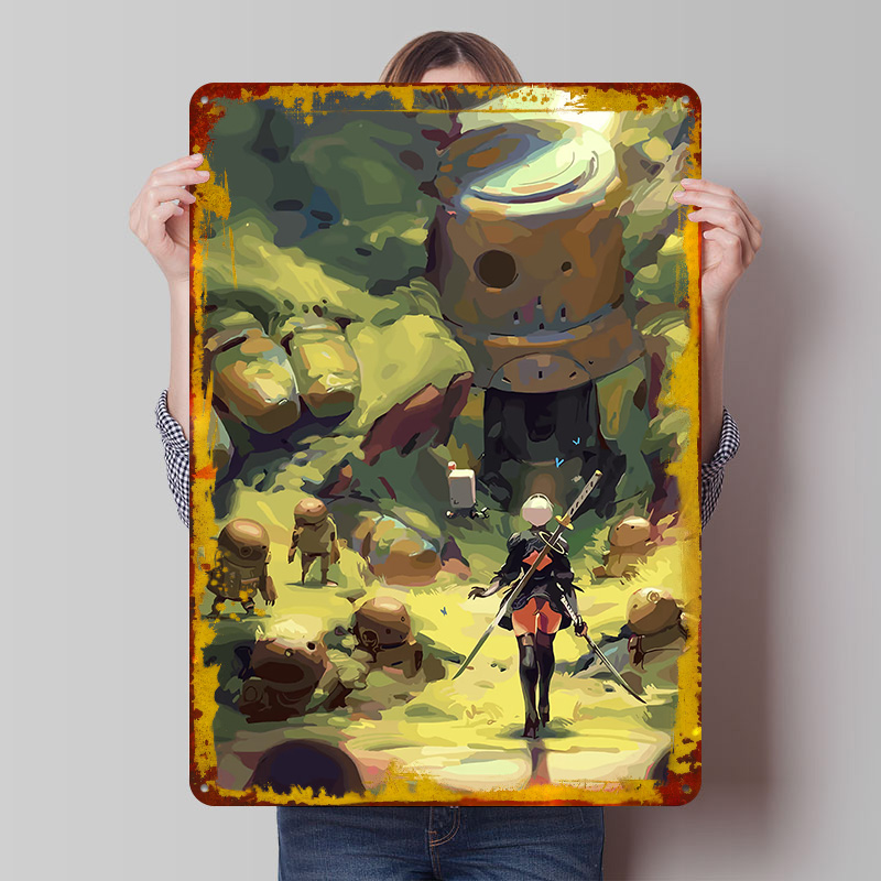 Nier Automata: 2B na Floresta  - Desk Setup Poster avaliação e preço