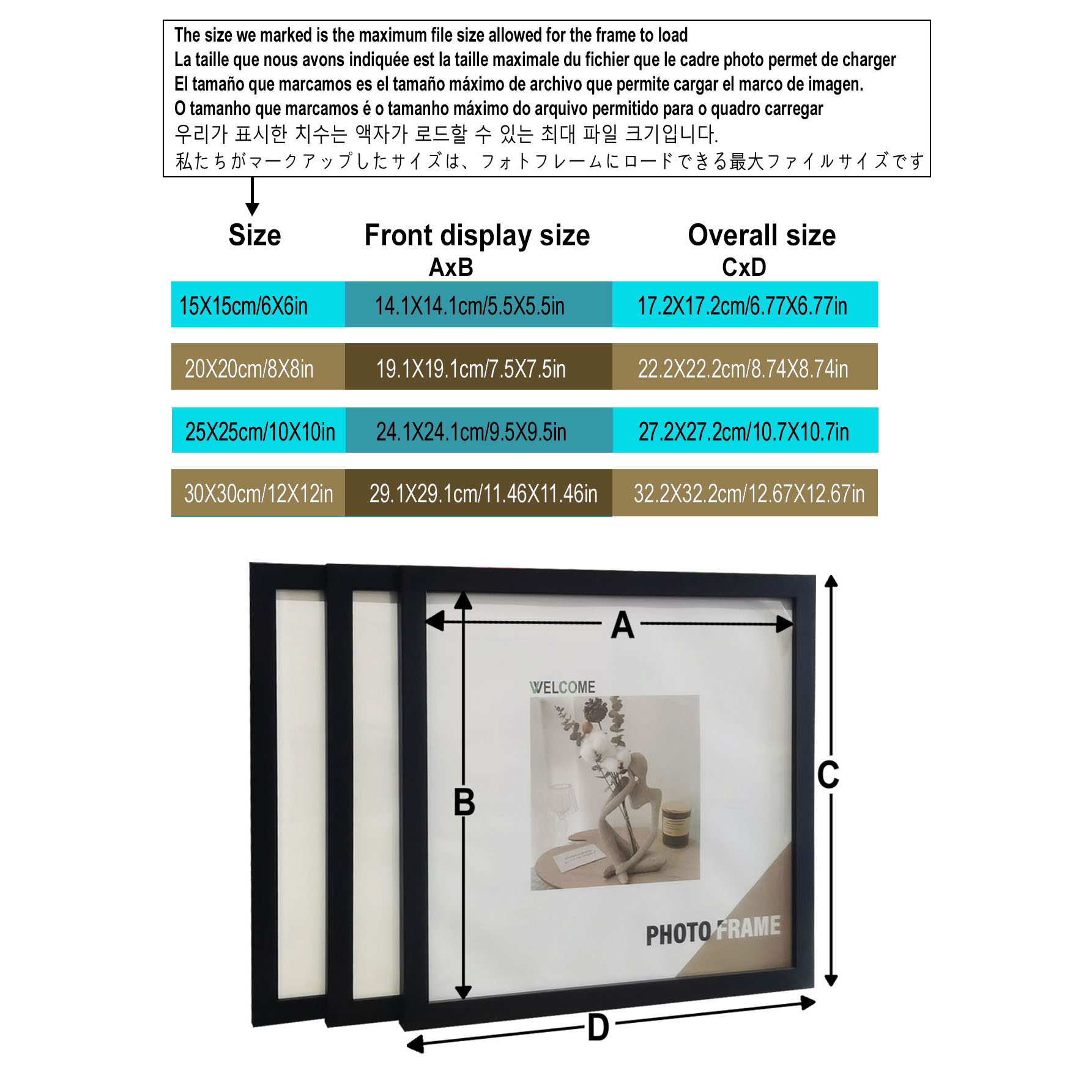 3 pçs molduras quadradas de ma - Desk Setup Poster avaliação e preço