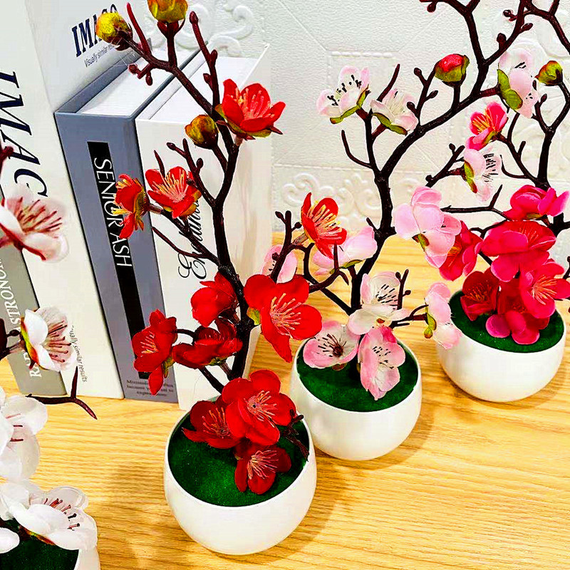 Simulação de ameixa vaso de fl - Desk Setup Plant avaliação e preço