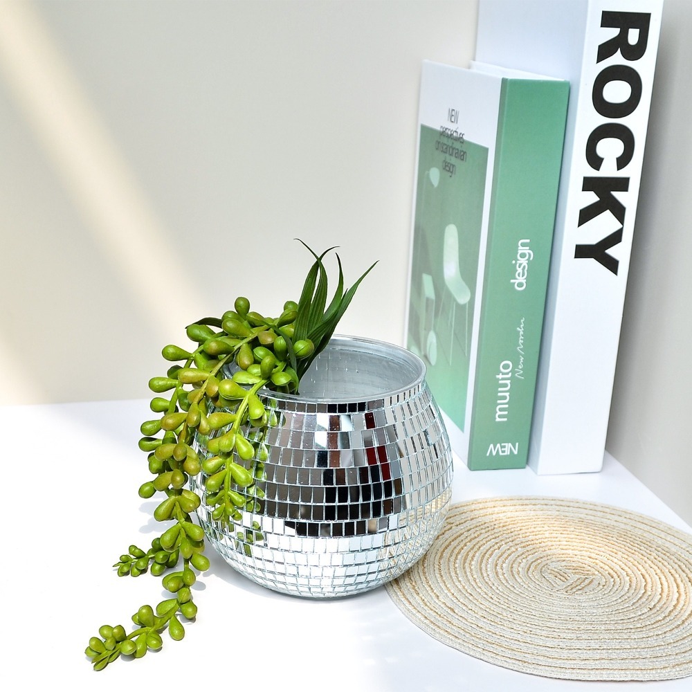 Bola de discoteca vaso de flor - Desk Setup Plant avaliação e preço
