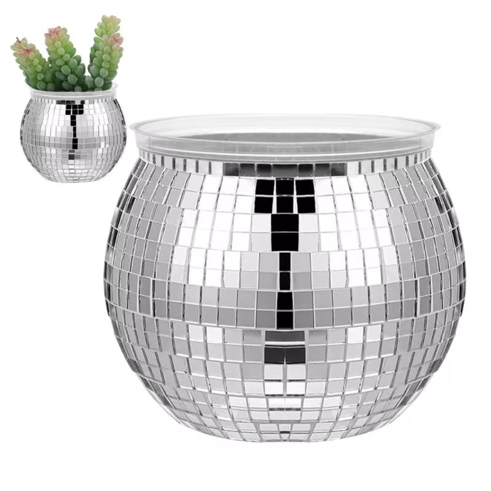 Bola de discoteca vaso de flor - Desk Setup Plant avaliação e preço